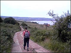 Walking towards Robin Hood's Bay along The Cleveland Way in Yorkshire