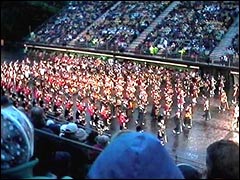 Performances in the castle arena at the Tattoo