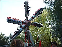 The scary Samurai ride at Chessington World of Adventures in Surrey