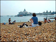 Eastbourne beach & pier in East Sussex