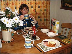 Breakfast in the Staveley holiday cottage, Cumbria