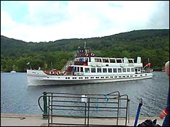 Windermere Lake Cruise boat arriving at Lakeside