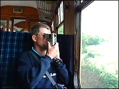 Filming from the Lakeside and Haverthwaite Railway carriage