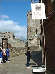 Outside Lewes Castle and museum in Sussex