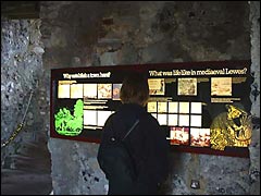 Lewes Castle: checking the information in the tower