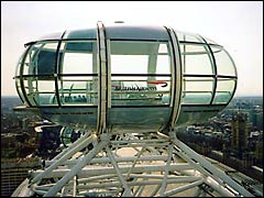 Capsule at the top of the London Eye