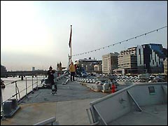 Looking forward on the forward deck of HMS Belfast