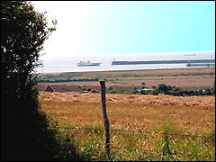 A ferry sailing into Newhaven port