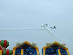 Buzzing the ground: the Utterly Butterly Wingwalkers in action at Eastbourne