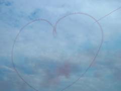 A heart drawn in the sky by the Red Arrows display Team at Eastbourne