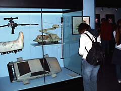 A display case of Bond models used in the films