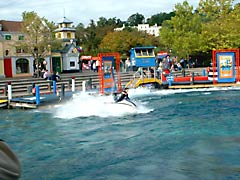 The warm-up jet skier for the Jack Stone Stunt Show at Legoland