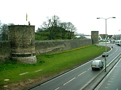 Canterbury city wall alongside the main road