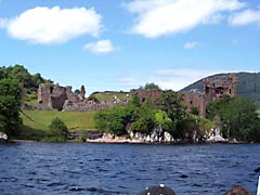 Urquhart Castle on the banks of Loch Ness in the Highlands of Scotland