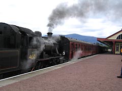 The Strathspey Steam Railway at Aviemore in Scotland