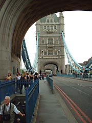Looking along Tower Bridge with no traffic!