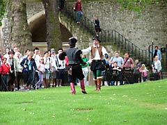 An enactment of old time fighting at the Tower of London