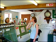 Sampling cider in the Mill House Cider Museum shop