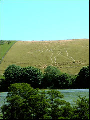 The Cerne Abbas Giant on the Dorset hillside