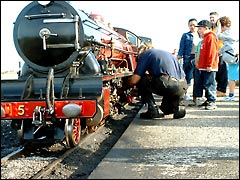 A real steam train in miniature on the Romney, Hythe and Dymchurch Railway in Kent