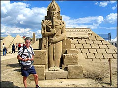 Osiris sculptured in sand