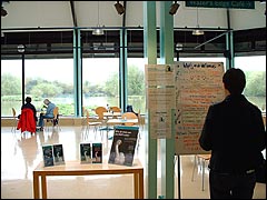 Arundel Wildfowl & Wetlands Centre info boards and cafe