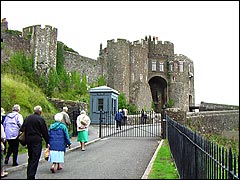 The steep walk up to Dover Castle entrance in Kent