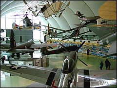 The aircraft in the Milestones of Flight Hall at the Royal Air Force Museum