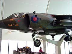 Harrier jump jet in the Milestones of Flight Hall
