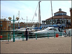 Large luxury yachts at Brighton Marina in Sussex