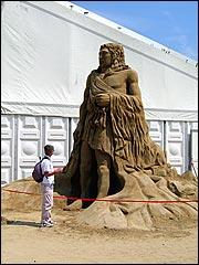 A large sand sculpture at Brighton
