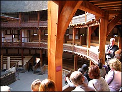 Sitting in the arena at the Globe Theatre