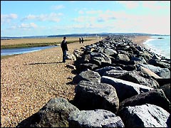 Walking along Hurst Spit from Milford-on-Sea in Hampshire