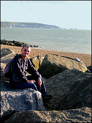 On Hurst Spit with the Isle of Wight's Needles behind