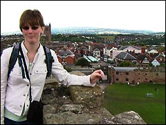From the top of Ludlow Castle with the Shropshire hills in the distance