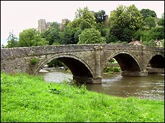 Dinham Bridge and the River Teme in Ludlow