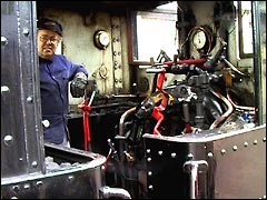 Welshpool railway steam locomotive footplate