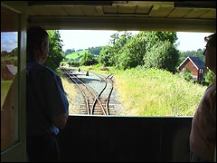 Open balcony at rear of the Welshpool Llanfair railway carriage
