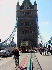 Tower Bridge's north tower with the highway running through