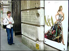 Outside the Victoria & Albert museum to see Kylie - The Exhibition