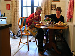 Dinner in the Gower holiday cottage
