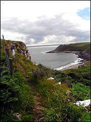 Gower: Narrow coast path overlooking Fall Bay