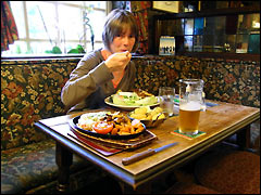 Gower: enjoying a lovely meal at the Beaufort Arms, Kittle