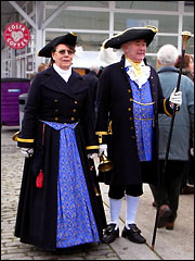 In character at Portsmouth's Victorian Christmas Festival at the Historic Dockyard