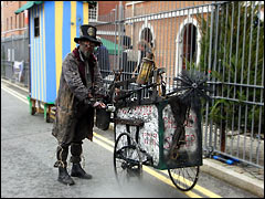 A very grubby chimney sweep at the Victorian Festival of Christmas