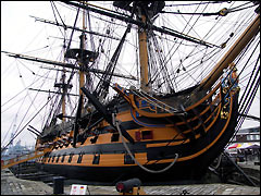 HMS Victory in dry dock at Portsmouth Historic Dockyard
