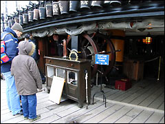 HMS Victory's wheel under the poop deck