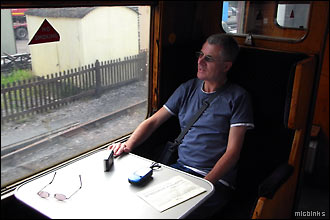 Relaxing in the GWR railway carriage
