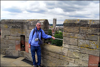 At the top of the 530 steps up the ramparts at Warwick Castle