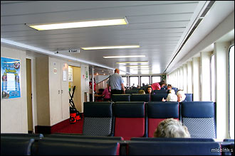 In the ferry lounge on the way to the Isle of Wight
